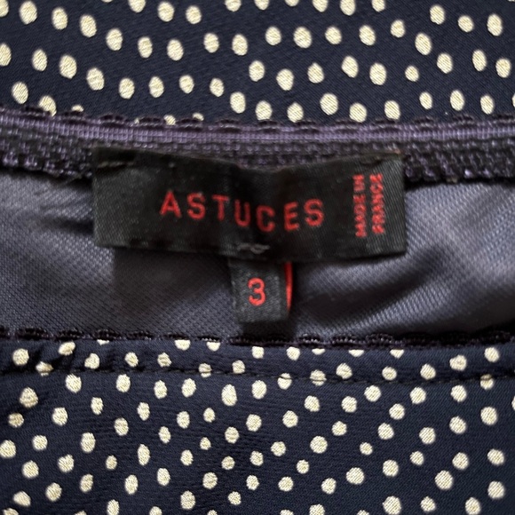 Astuces bias cut navy blue white polka dot skirt - Picture 2 of 4